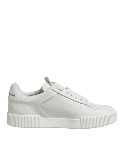 Dolce & Gabbana White Miami Leather Low Top Sneakers Shoes
