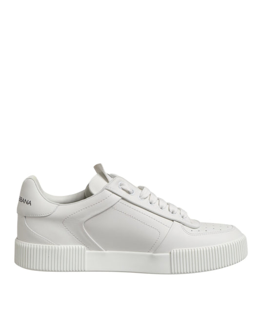 Dolce & Gabbana White Miami Leather Low Top Sneakers Shoes
