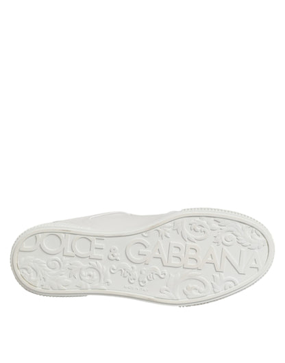 Dolce & Gabbana White Miami Leather Low Top Sneakers Shoes
