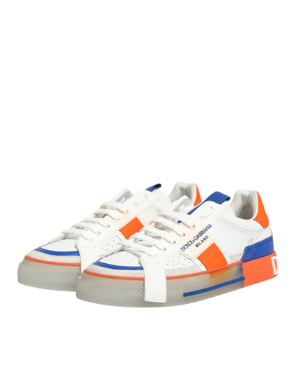 Dolce & Gabbana Multicolor Leather Low Top Men Sneakers Shoes