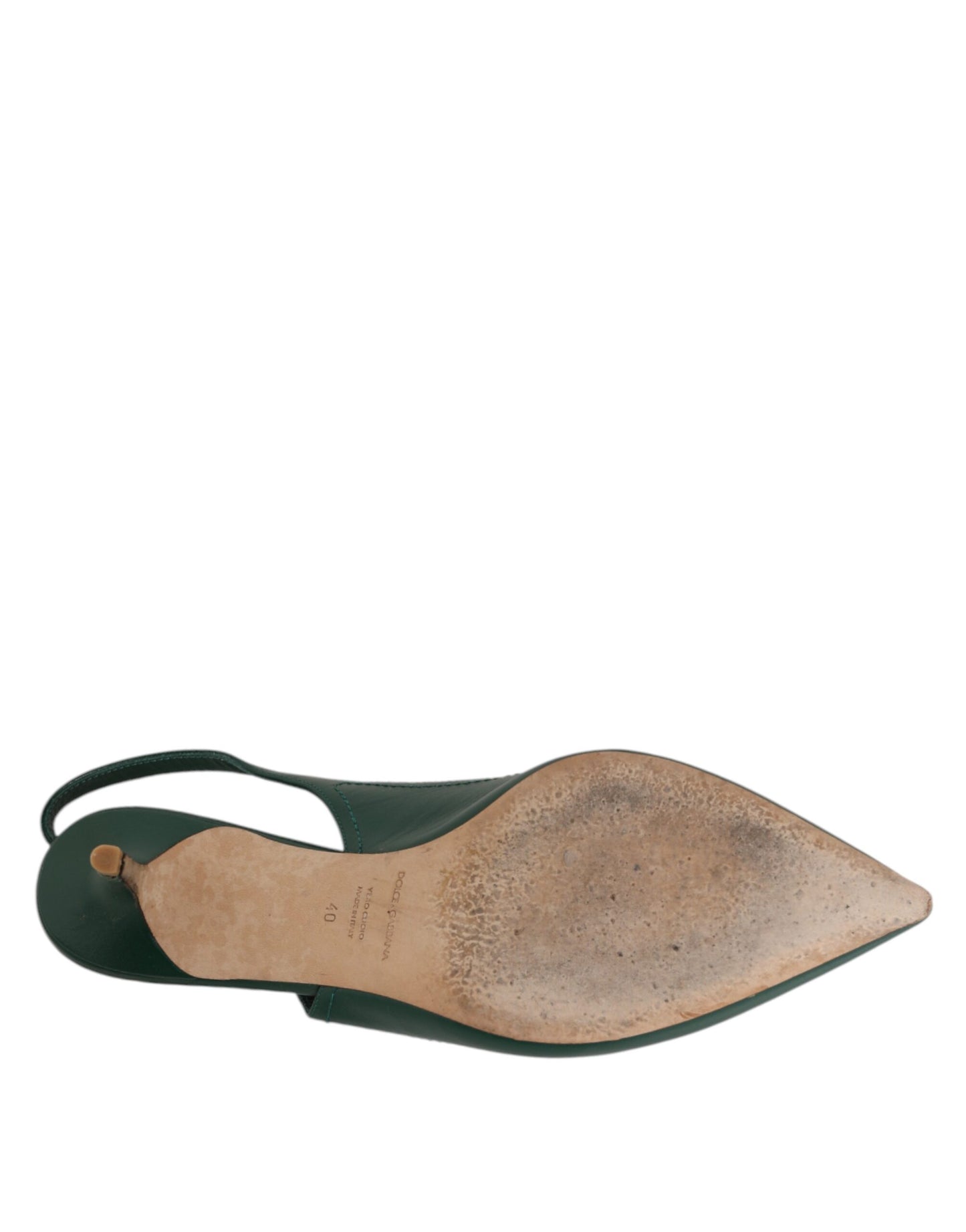 Dolce & Gabbana Dark Green DG Amore Slingbacks Sandals Shoes