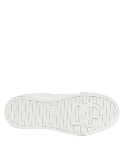 Dolce & Gabbana White DG Leather Low Top Sneakers Shoes