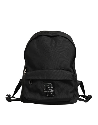Dolce & Gabbana Black Nylon DG Patch School Travel Backpack Borse Bag