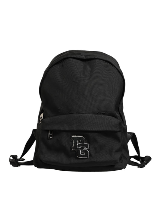Dolce & Gabbana Black Nylon DG Patch School Travel Backpack Borse Bag