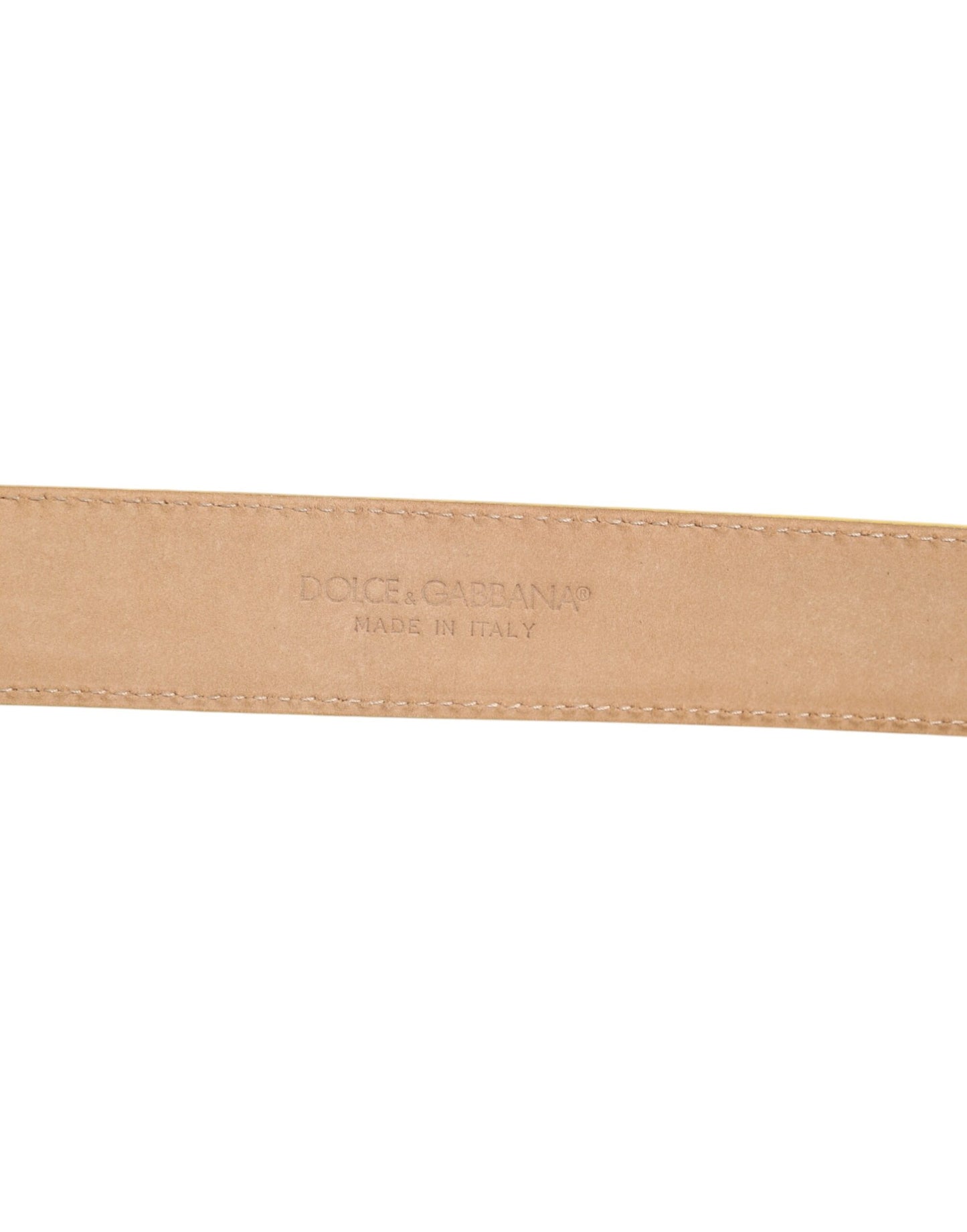 Dolce & Gabbana Light Yellow DEVOTION Heart DG Buckle Belt