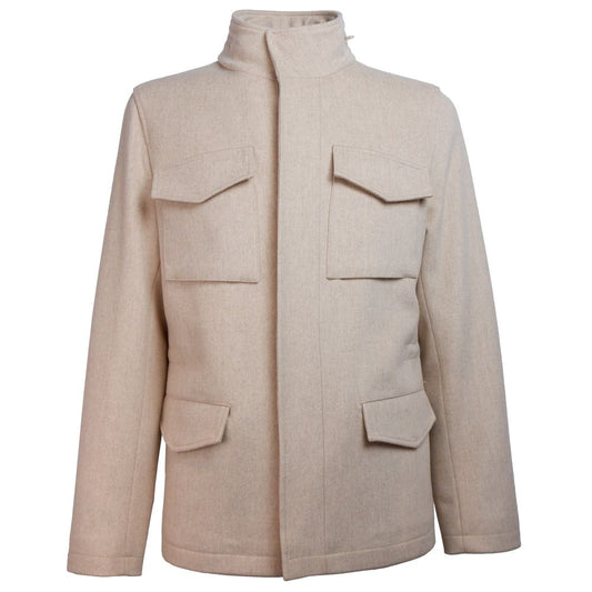 Made in Italy Beige Wool Jackets & Coat