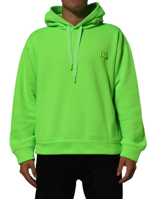Dolce & Gabbana Green DG Logo Men Hooded Sweatshirt Sweater