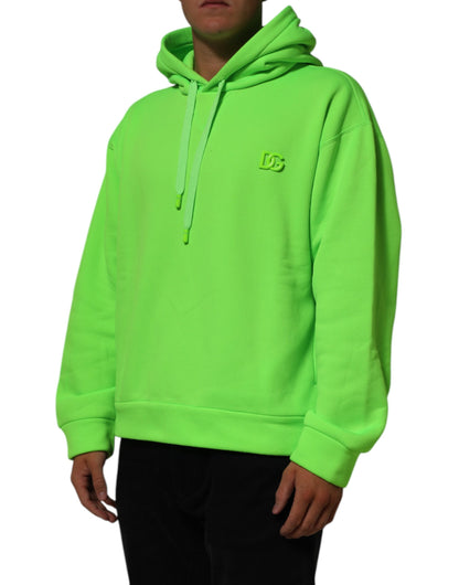 Dolce & Gabbana Green DG Logo Men Hooded Sweatshirt Sweater