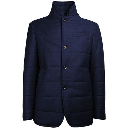 Made in Italy Blue Wool Jackets & Coat