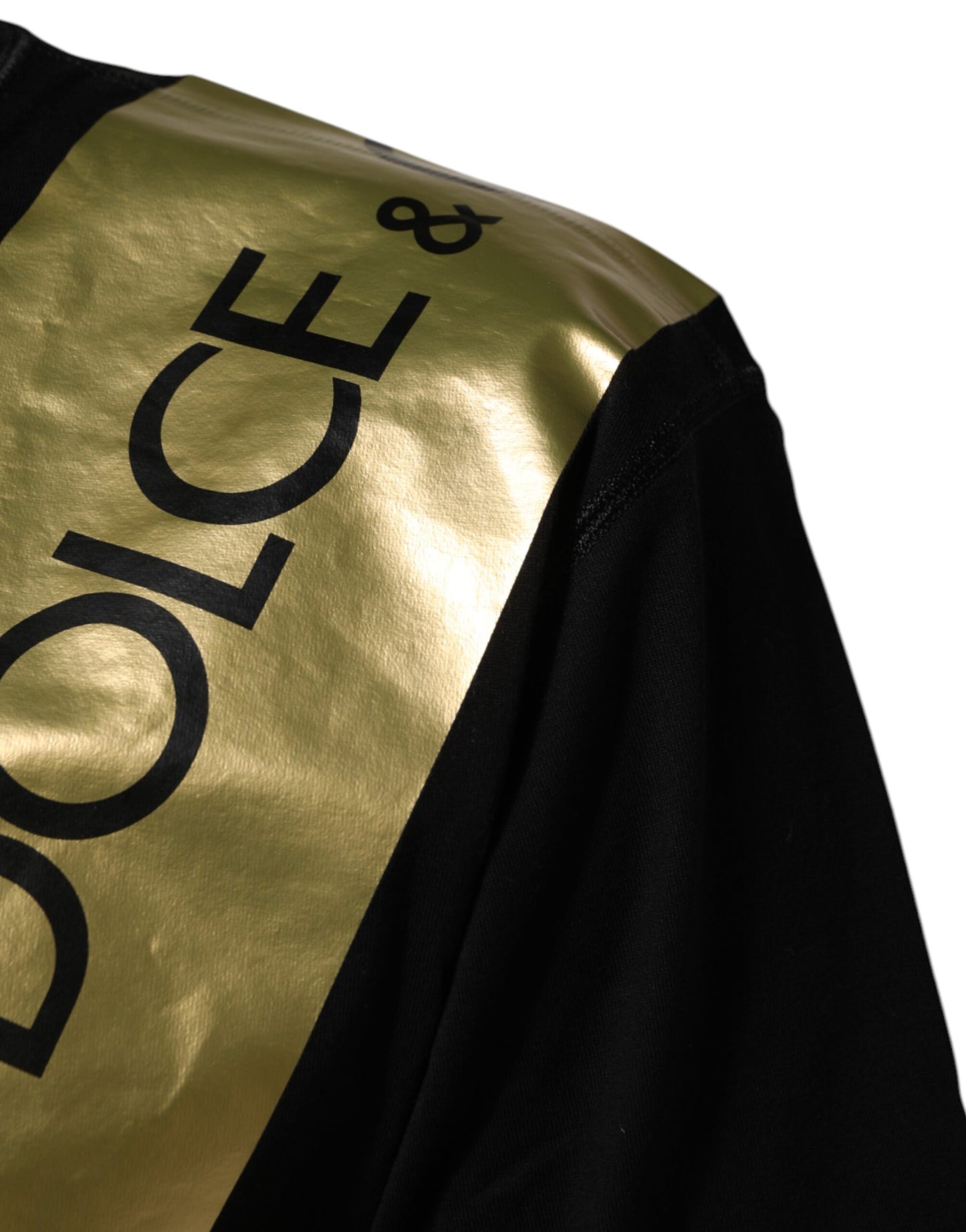 Dolce & Gabbana Black Logo Tape Cotton Crew Neck Men T-shirt