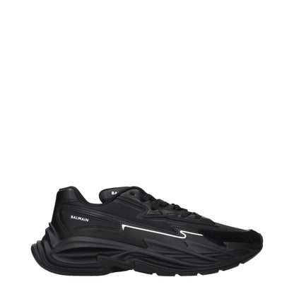 Balmain Black Leather Athletic Sneakers