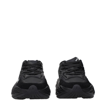 Balmain Black Leather Athletic Sneakers