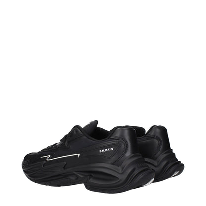 Balmain Black Leather Athletic Sneakers