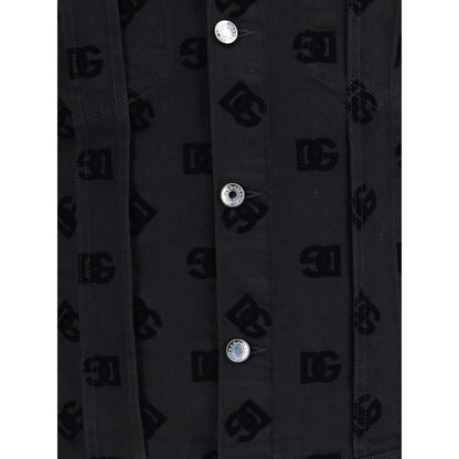 Dolce & Gabbana Jacquard-Logo Denim Jacket